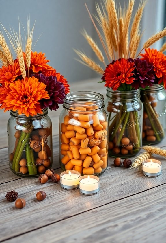mason jar autumn centerpieces