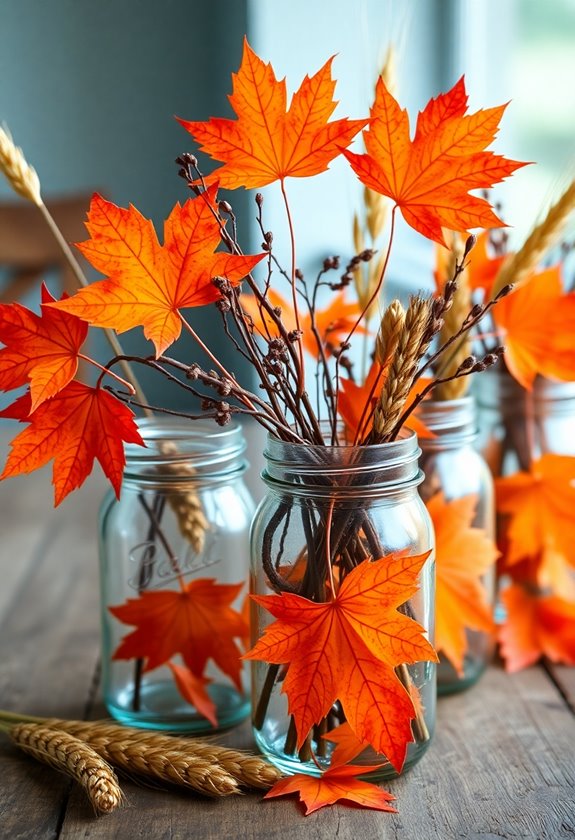 mason jar fall display
