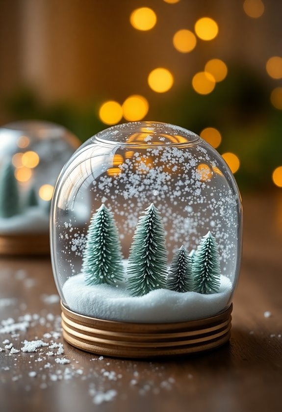 mason jar lid snow globes