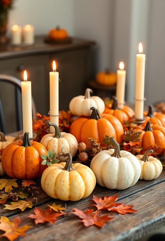 mini pumpkins and gourds