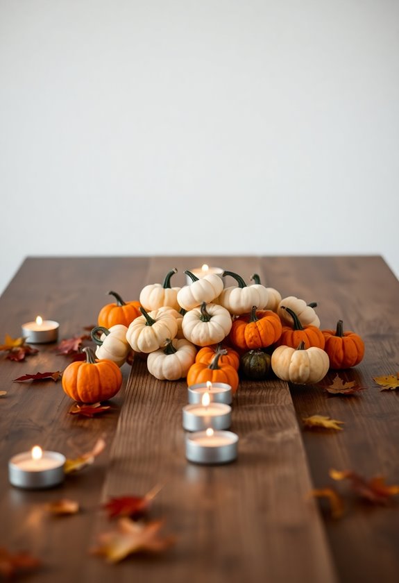 mini pumpkins for centerpieces