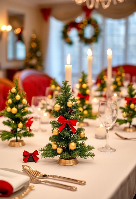 miniature christmas tree place settings
