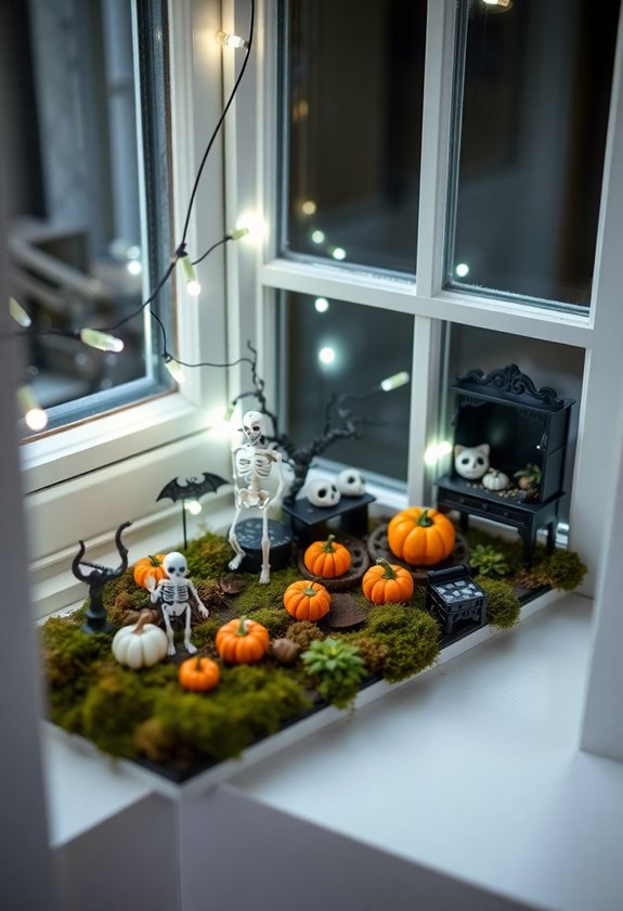 miniature halloween scene decoration