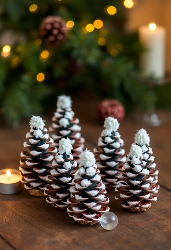miniature pinecone christmas trees