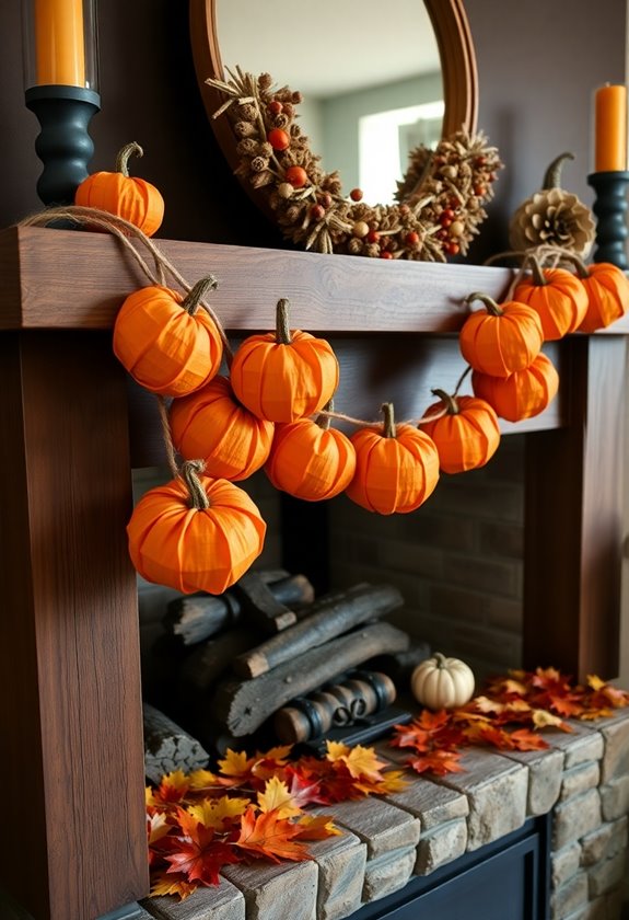paper bag pumpkin garland