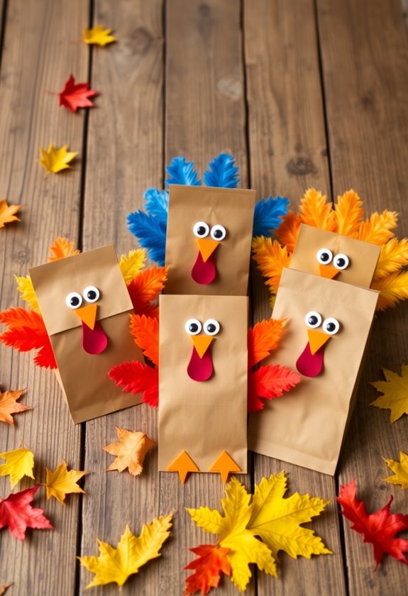 paper bag turkey puppets