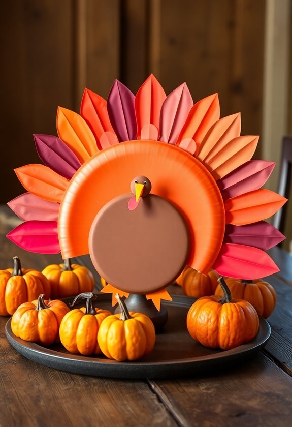 paper plate turkey centerpiece