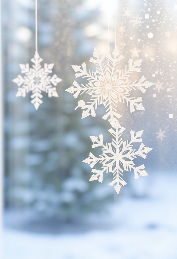 paper snowflake window hangings
