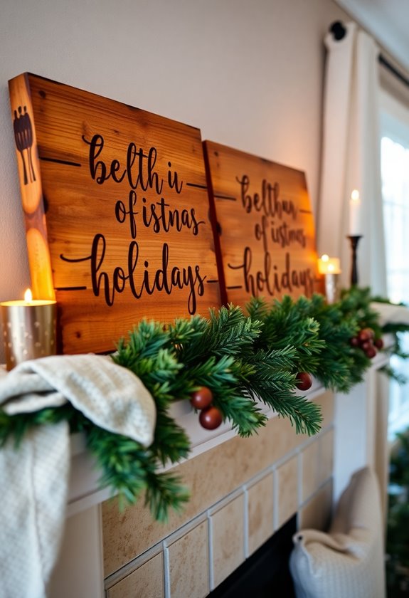personalized holiday wooden signs
