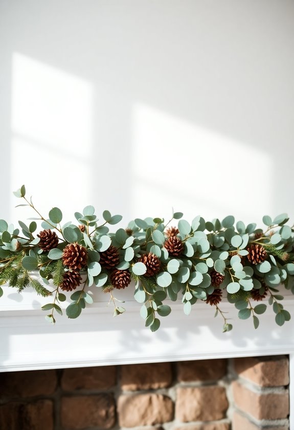 pine cone eucalyptus garland creation