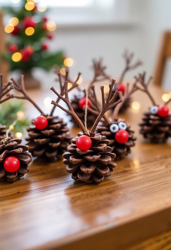 pinecone reindeer crafting tutorial
