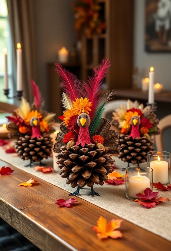 pinecone turkey centerpiece craft