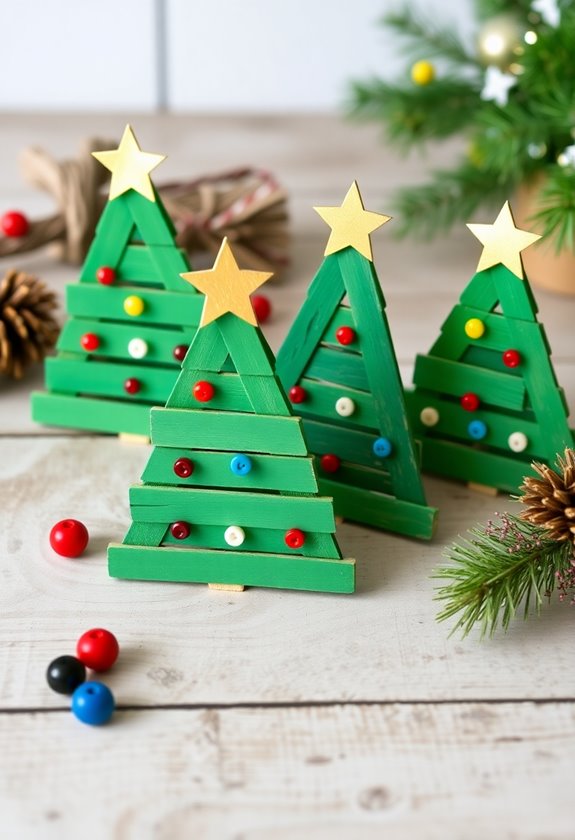 popsicle stick christmas trees