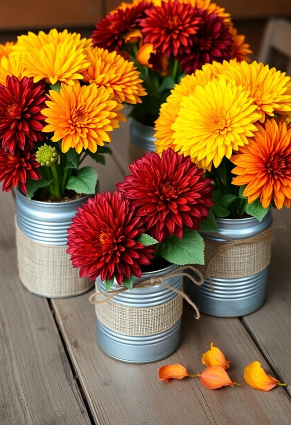 repurposed tin can planters