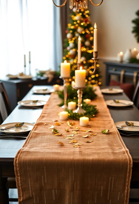 rustic burlap table runner