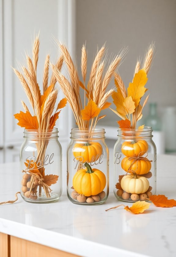 thanksgiving mason jar displays