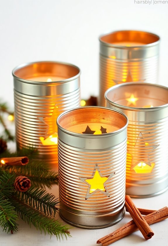 upcycled tin can decor