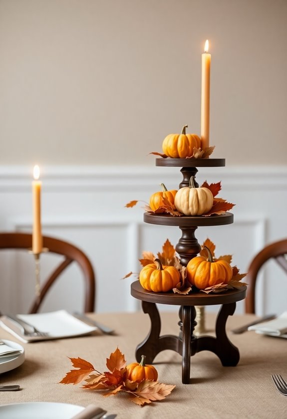 vertical thanksgiving table decor