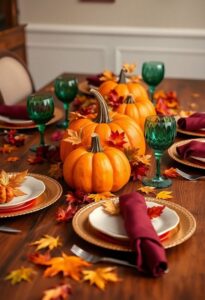 vibrant thanksgiving table decor
