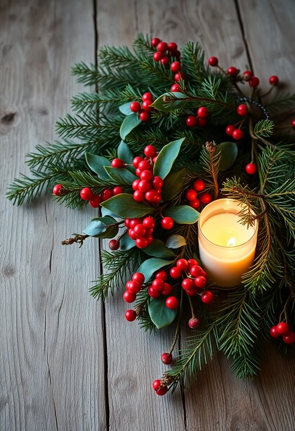 woodland winter greenery decor