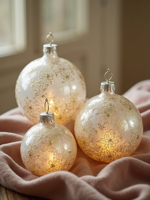 elegant metallic glass ornaments