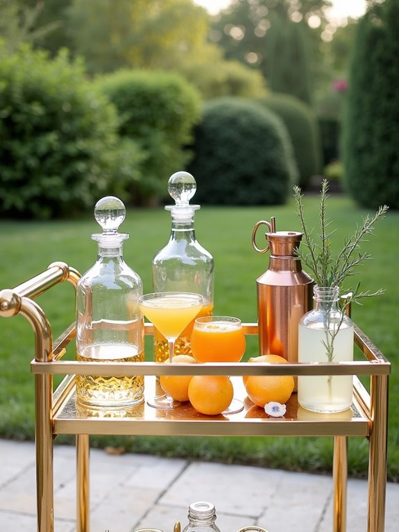 stylish outdoor bar cart