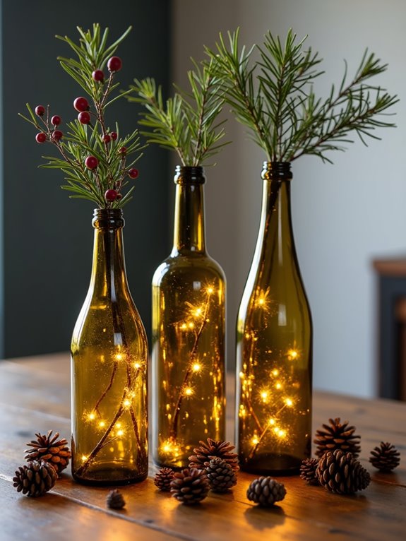 upcycled bottle centerpieces decor