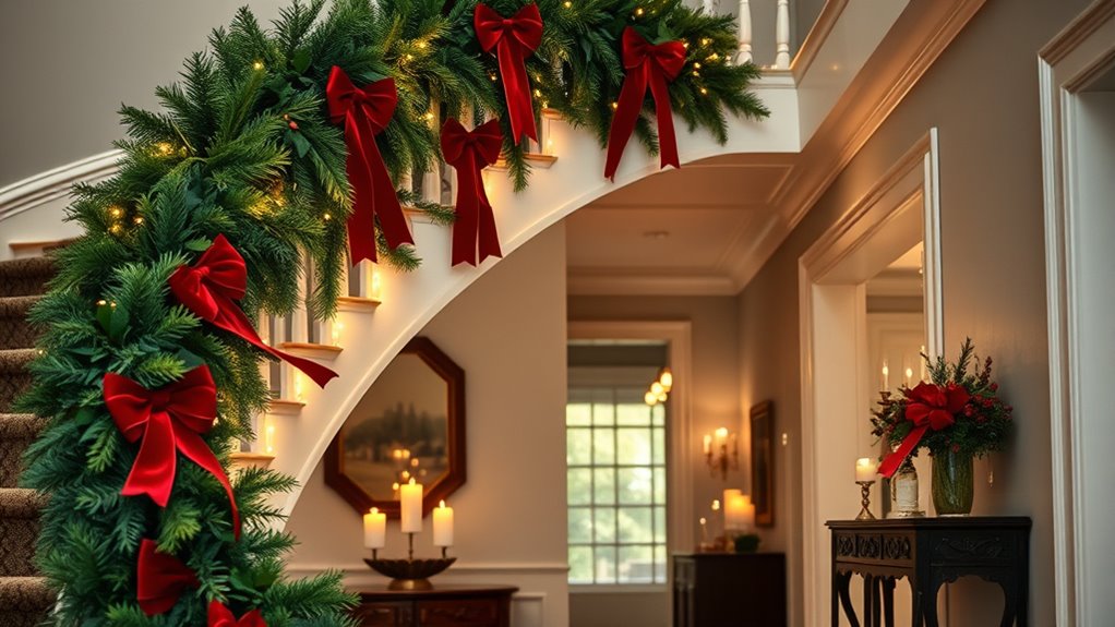 dramatic staircase holiday decor