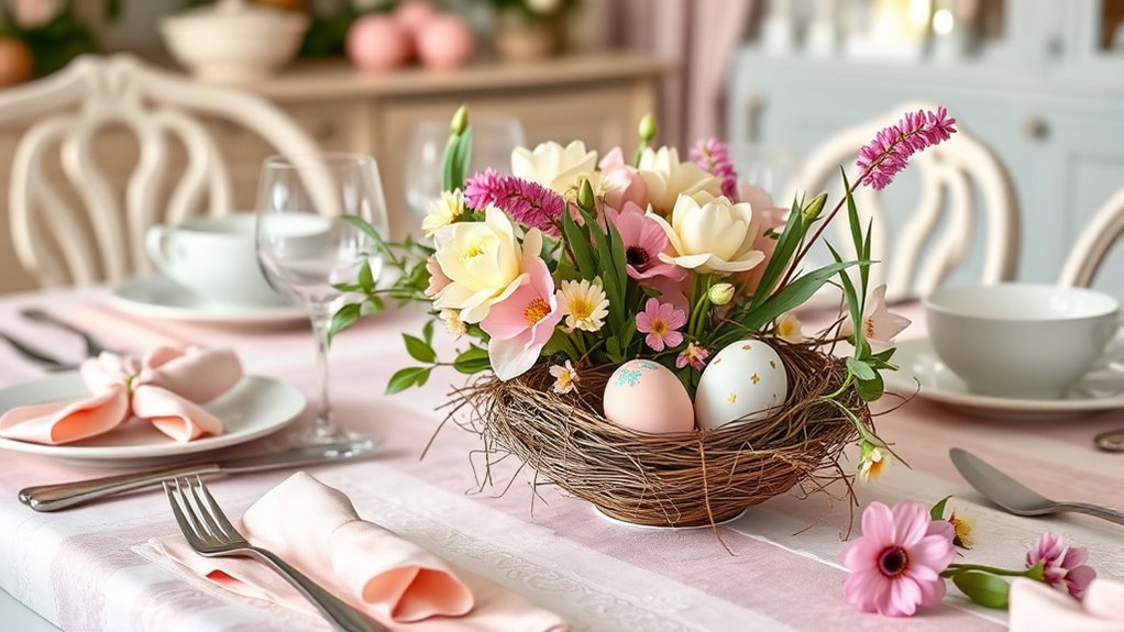 easter brunch table setting