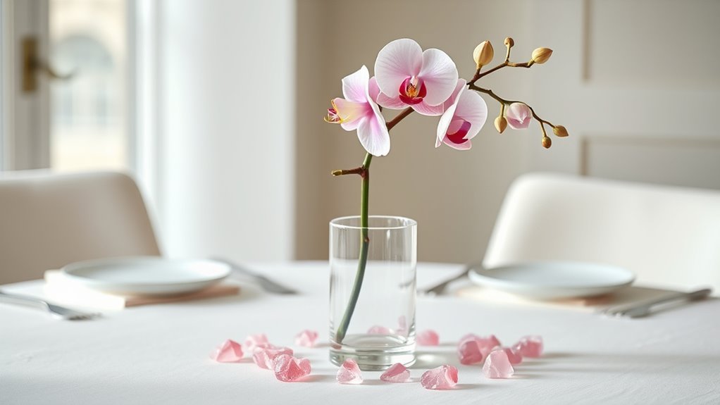 minimalist modern romantic centerpieces