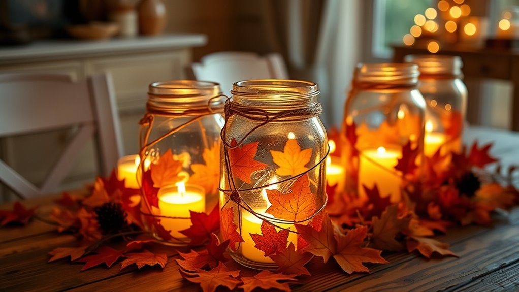 thanksgiving mason jar luminaries