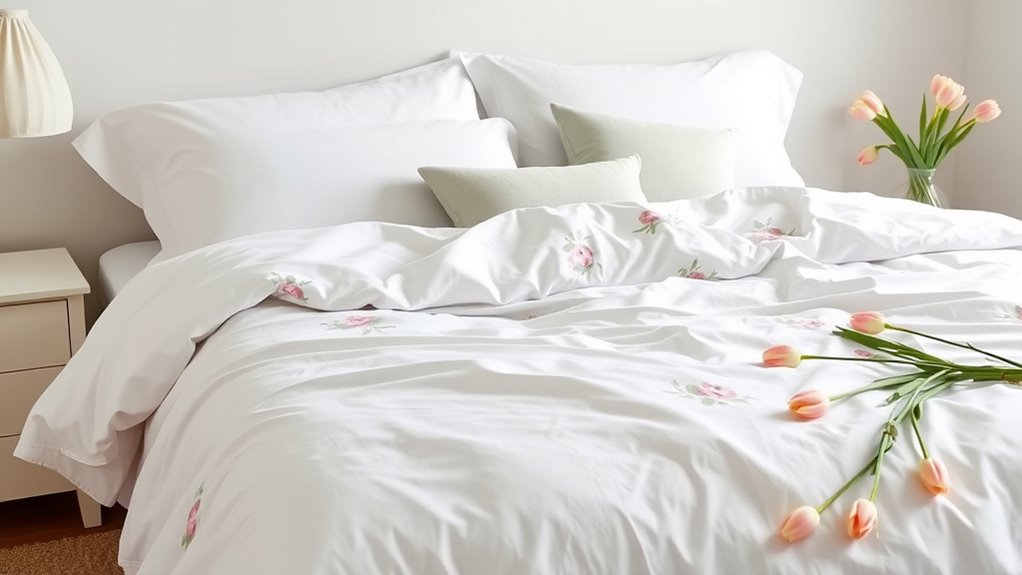 chic muted floral bedding