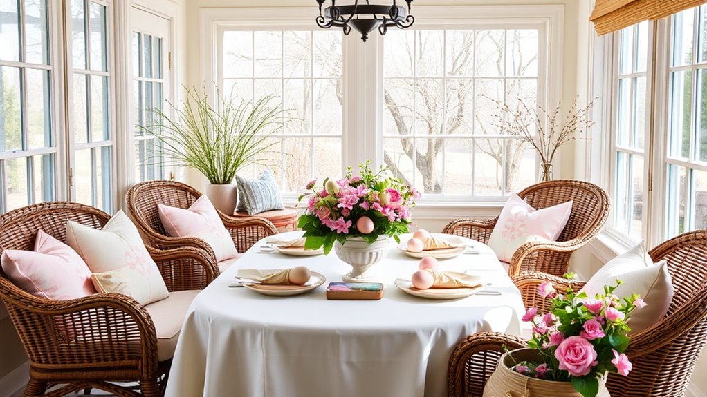 easter brunch table styling