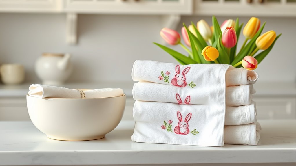 easter themed kitchen textiles swap