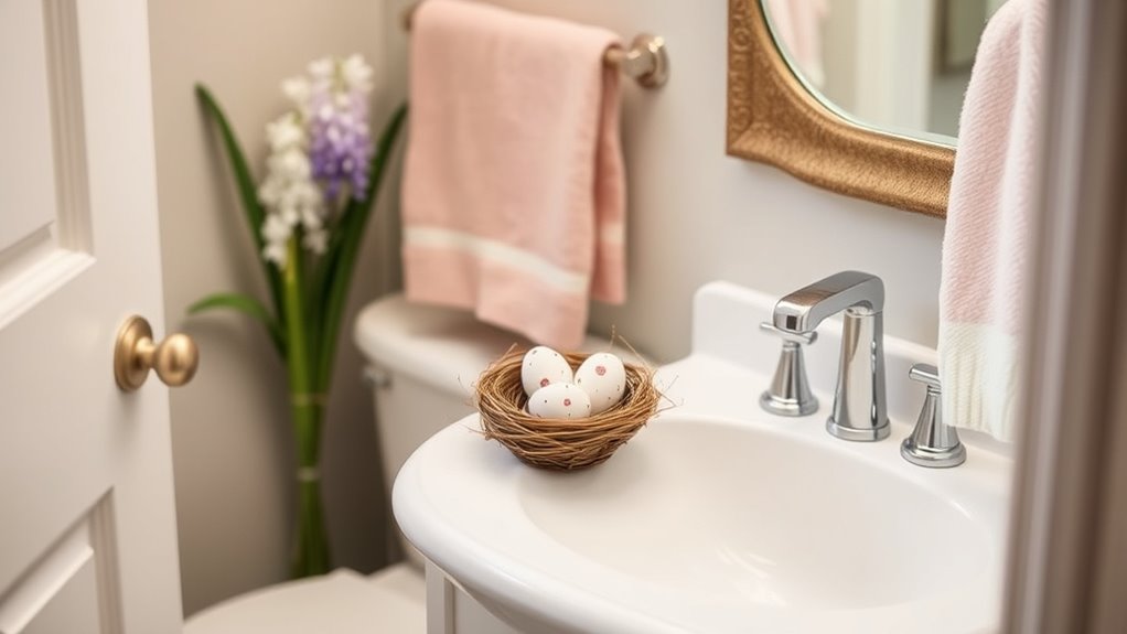 minimalist easter bathroom decor