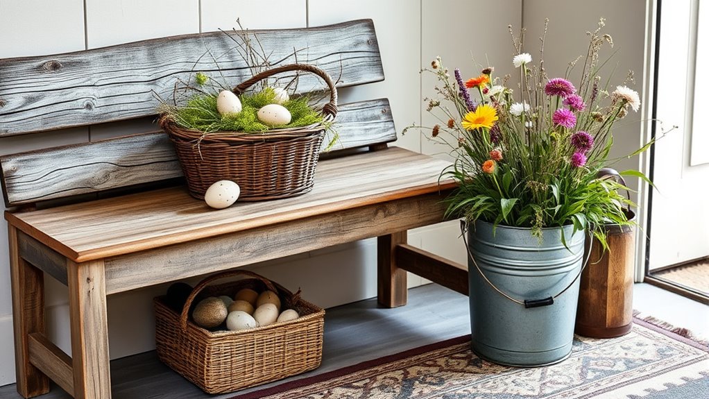nature inspired rustic entryway decor