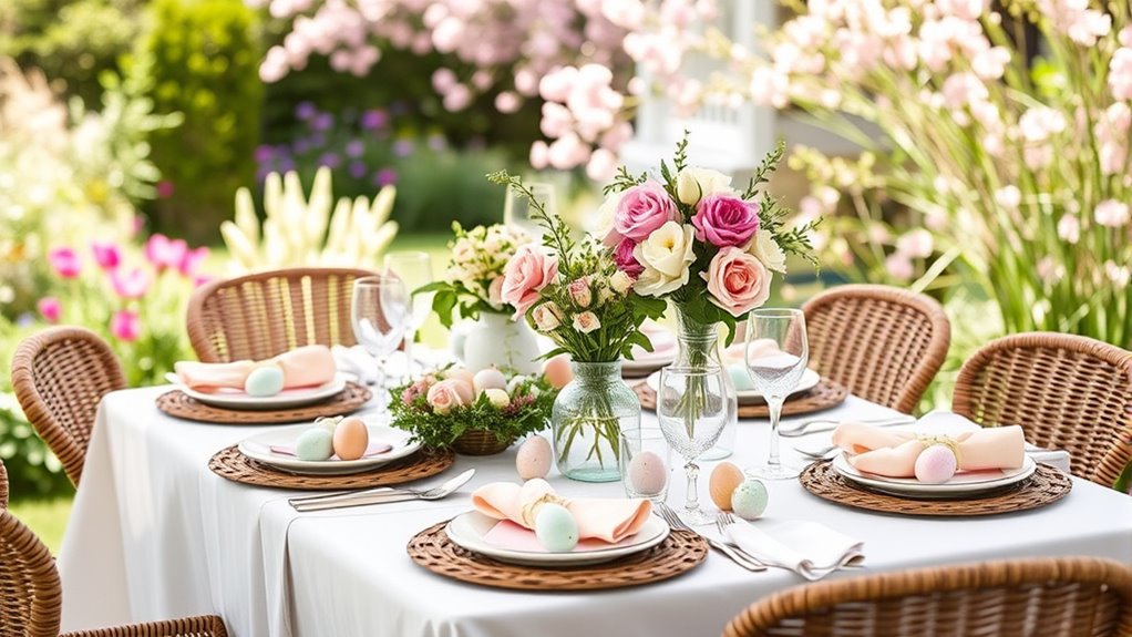outdoor easter table setup