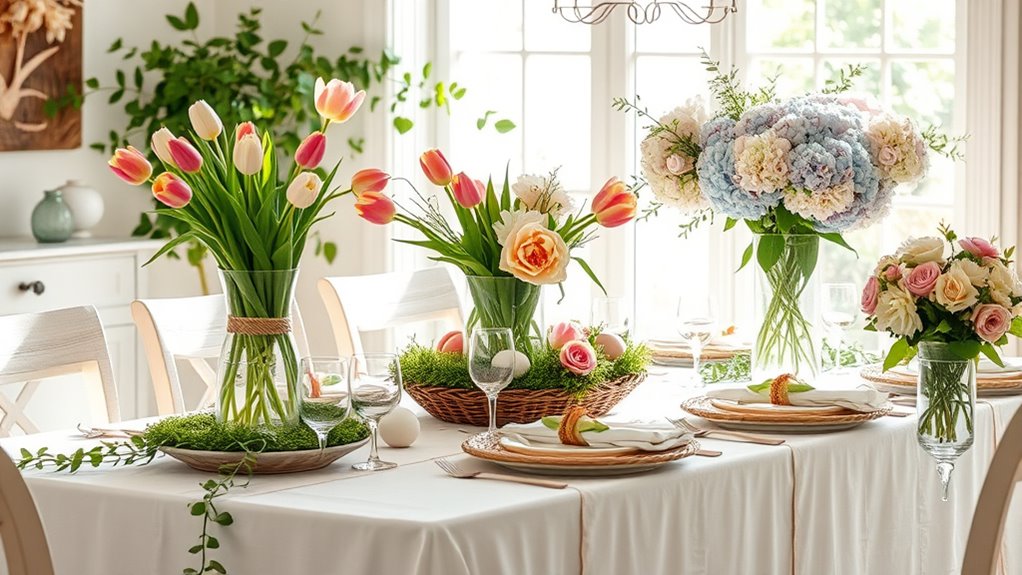 simple floral easter decor
