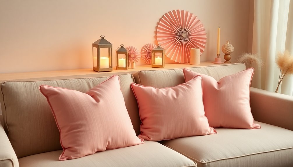 cohesive decor with pink accents