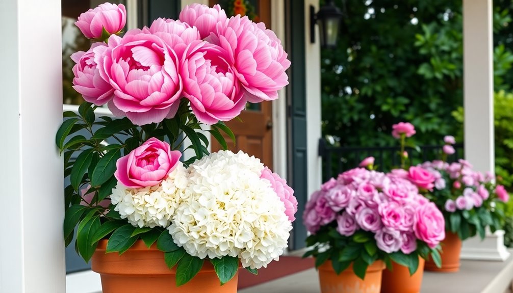colorful low maintenance porch flowers