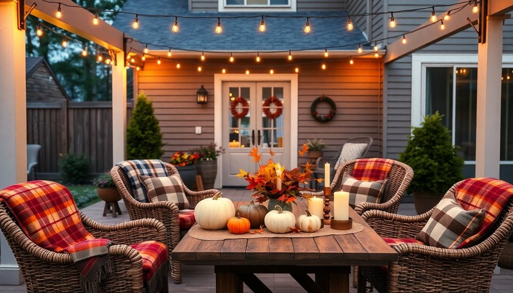 comfortable thanksgiving patio setup
