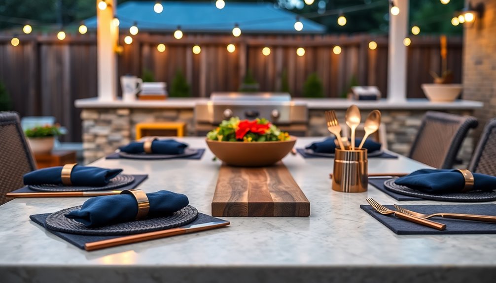 coordinated outdoor table decor