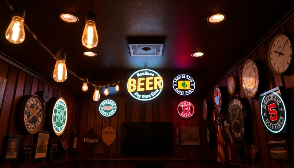 cozy affordable man cave lighting