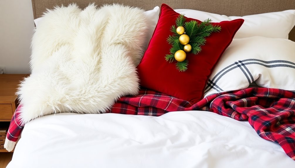 cozy layered christmas bedding