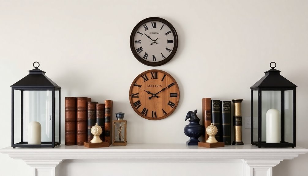create balanced mantel decor