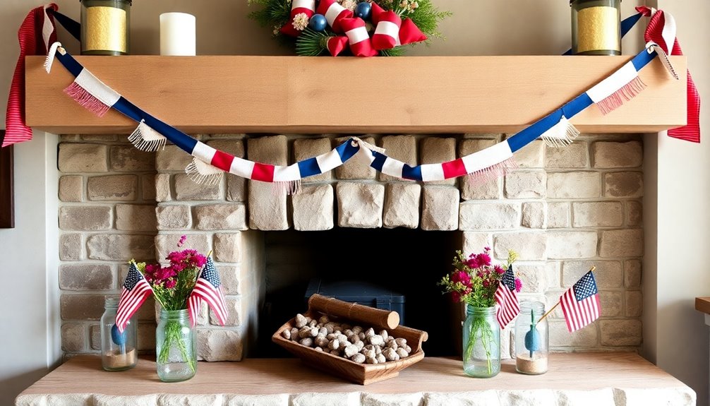 diy patriotic mantel decor