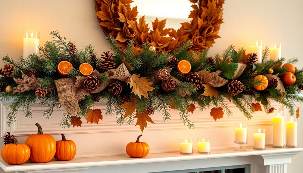 diy thanksgiving mantle accents