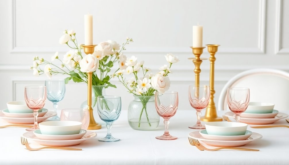elegant pastel glassware choices