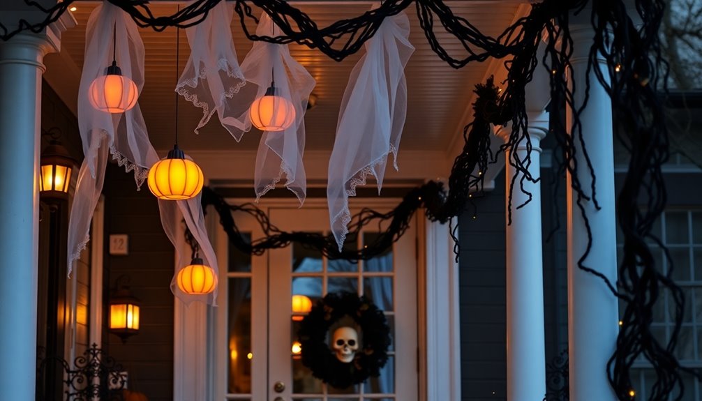 festive overhead decorations galore