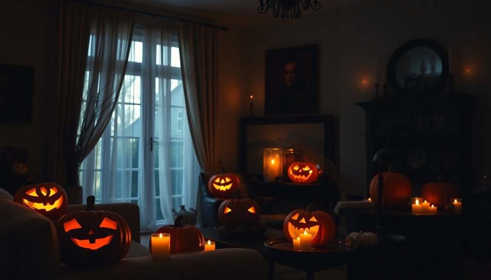 halloween ambiance with candles